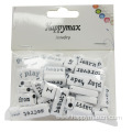 Black and white assorted large word alphabet beads